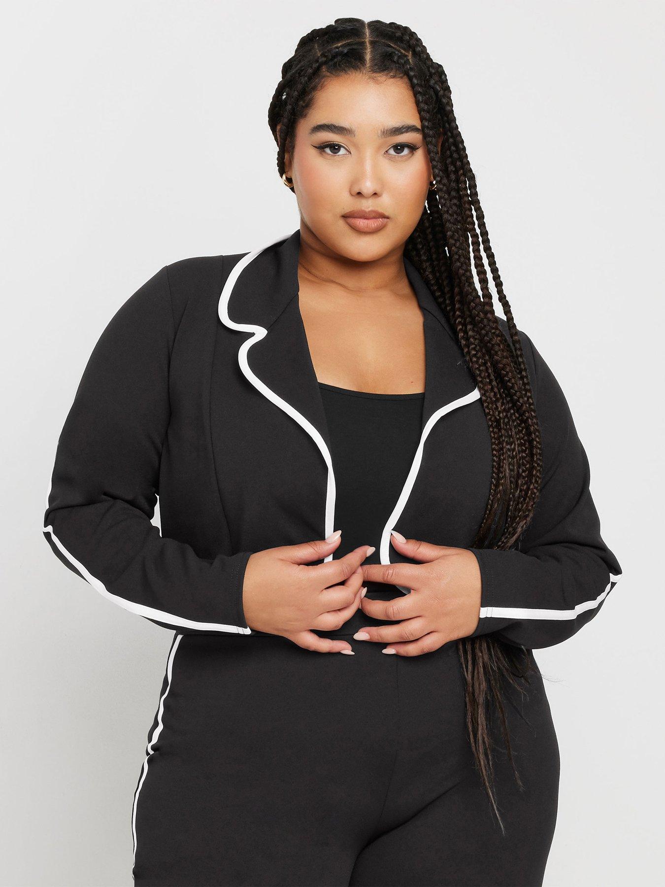 yours-curve-taped-blazer-black