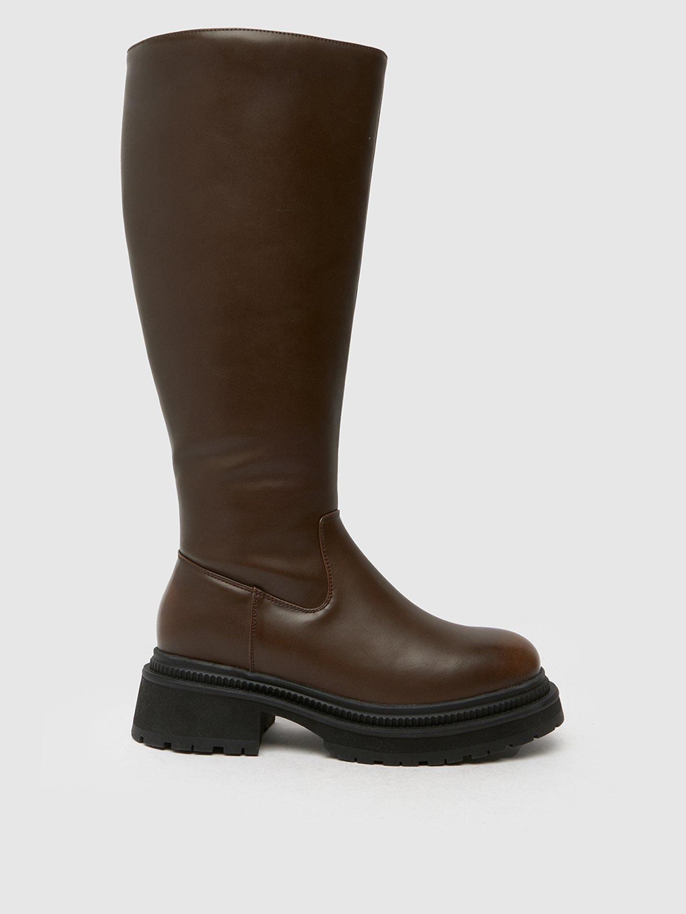 schuh-wide-fit-delma-knee-high-boot-brownfront