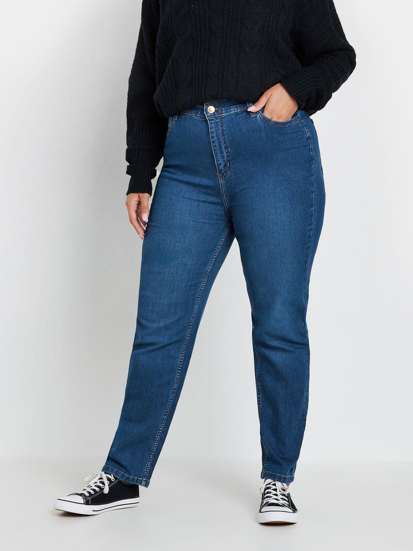 Image of Yours Curve Ruby Straight Leg Jean 28" - Blue