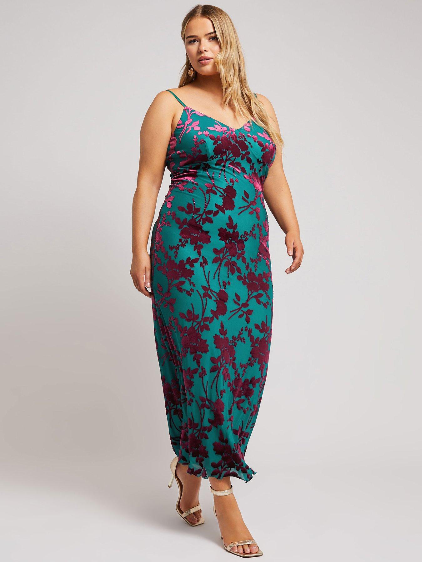 yours-curve-floral-burn-out-velour-column-dress-greenback