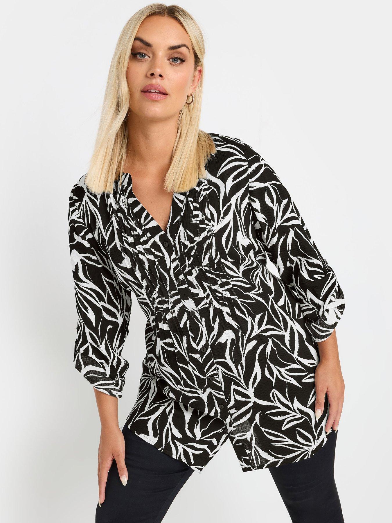 Yours Curve Pintuck Blouse - Black