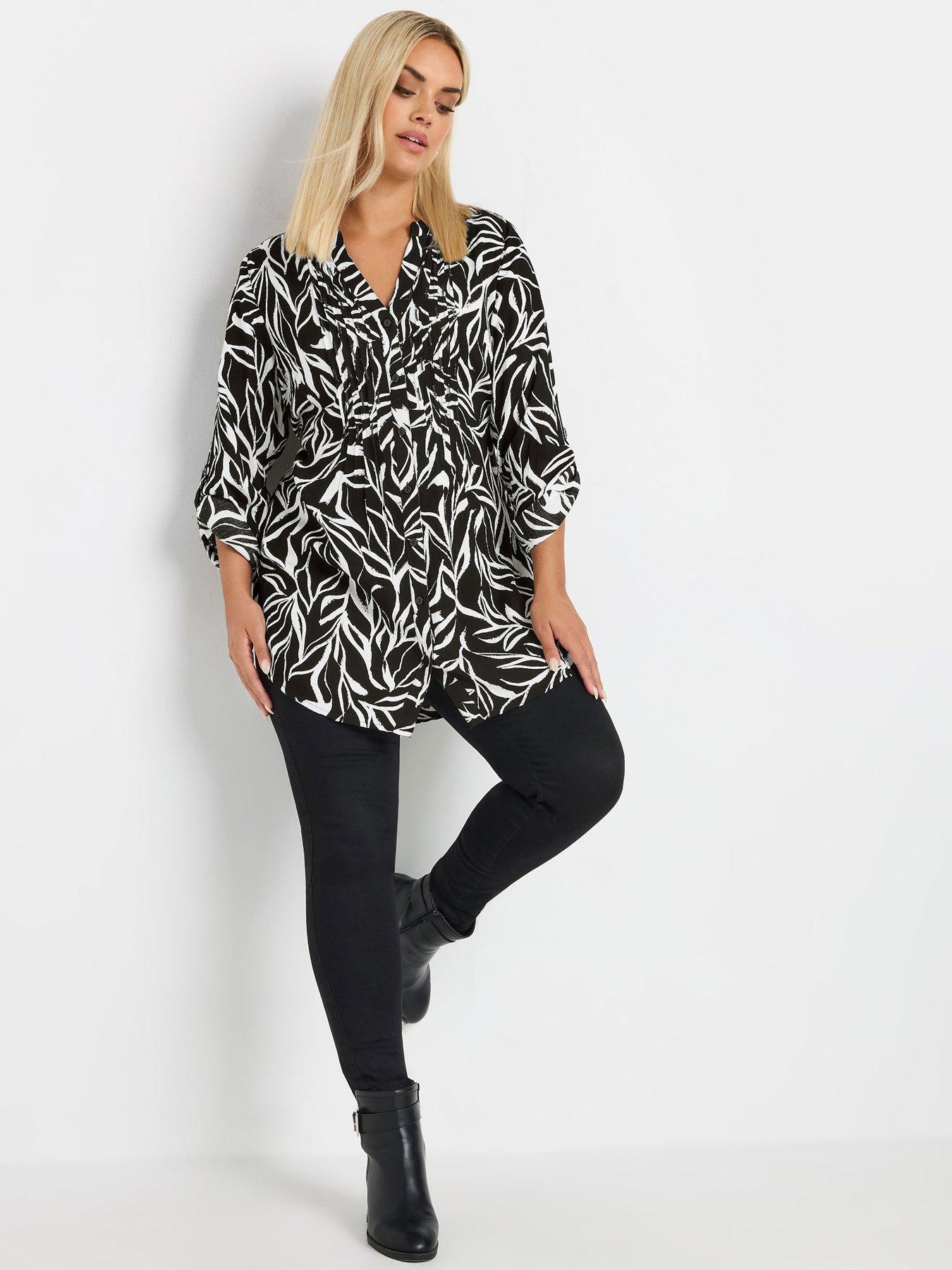 yours-curve-pintuck-blouse-blackback