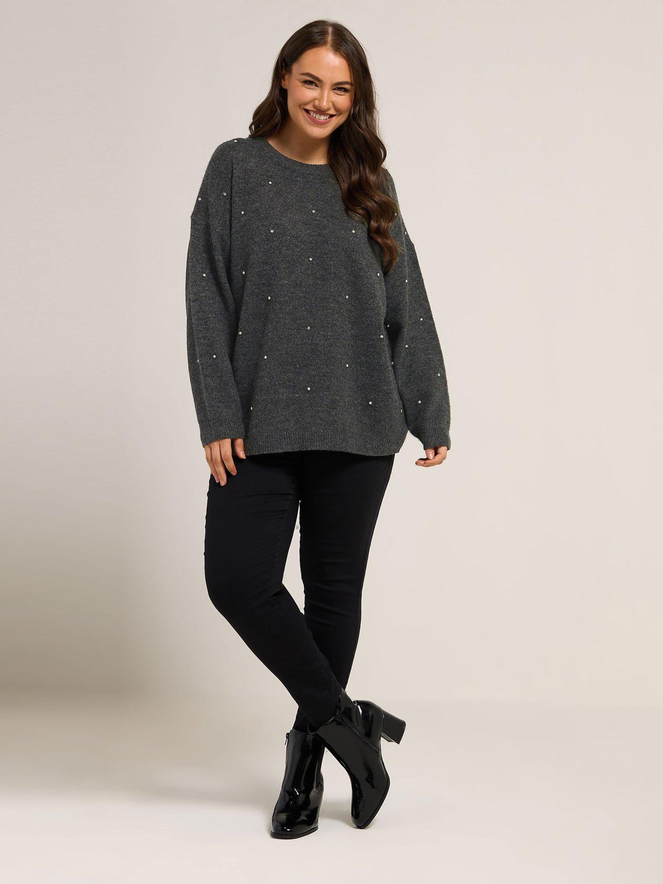 yours-curve-embellished-front-jumper-greyback