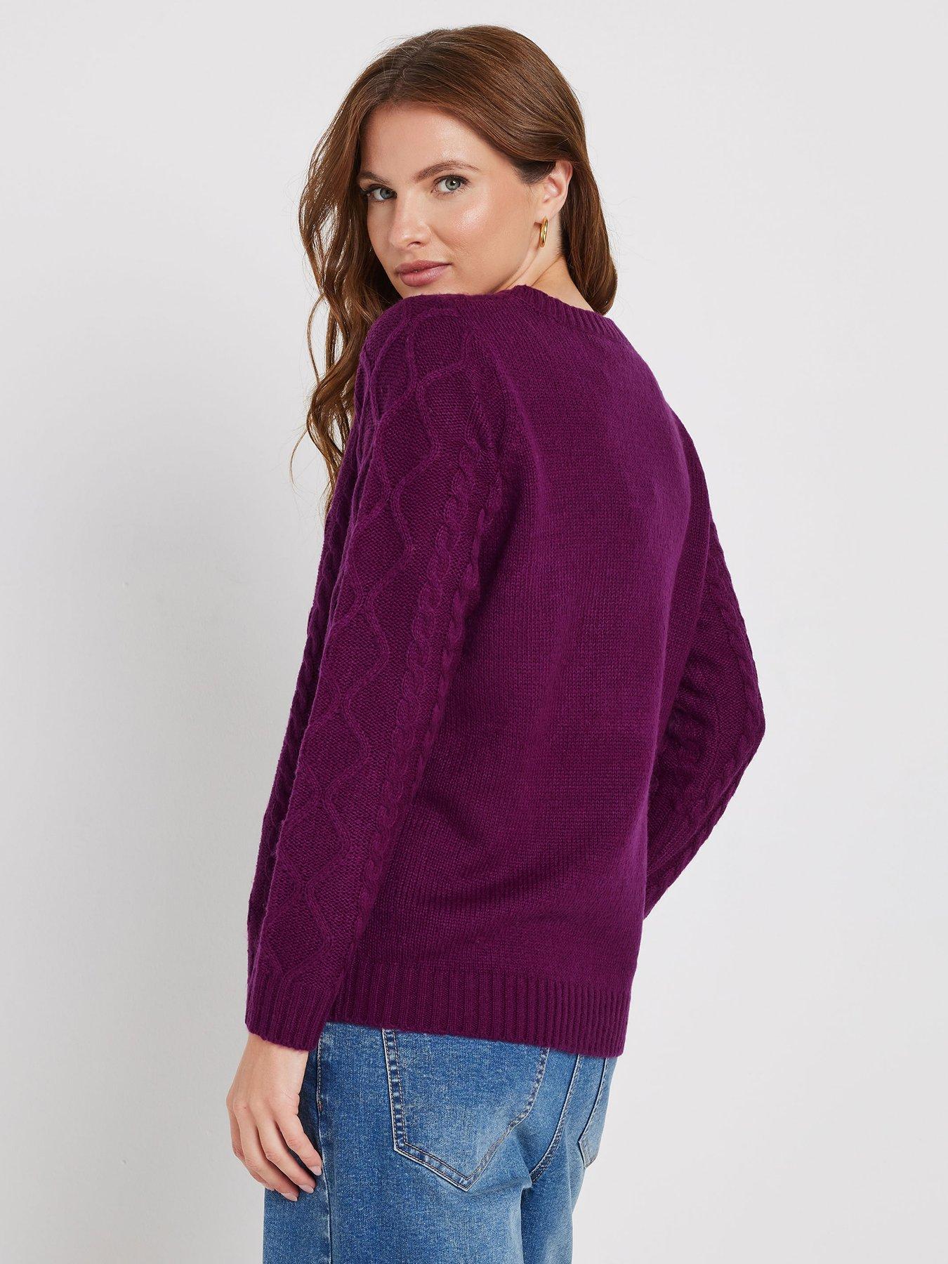 mco-diamond-cable-knit-jumper-purplestillFront