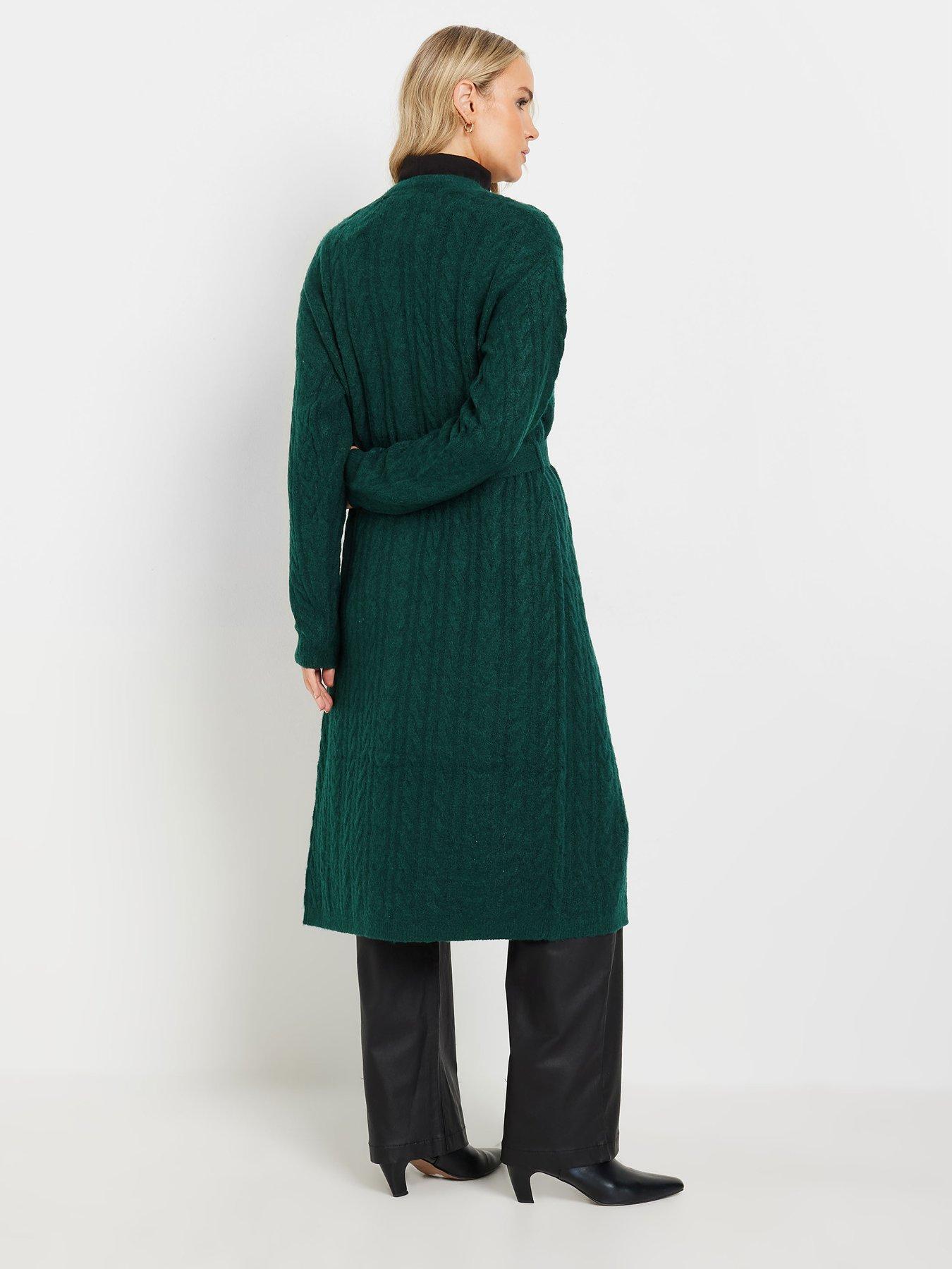 long-tall-sally-cable-knit-midi-cardigan-greenstillFront