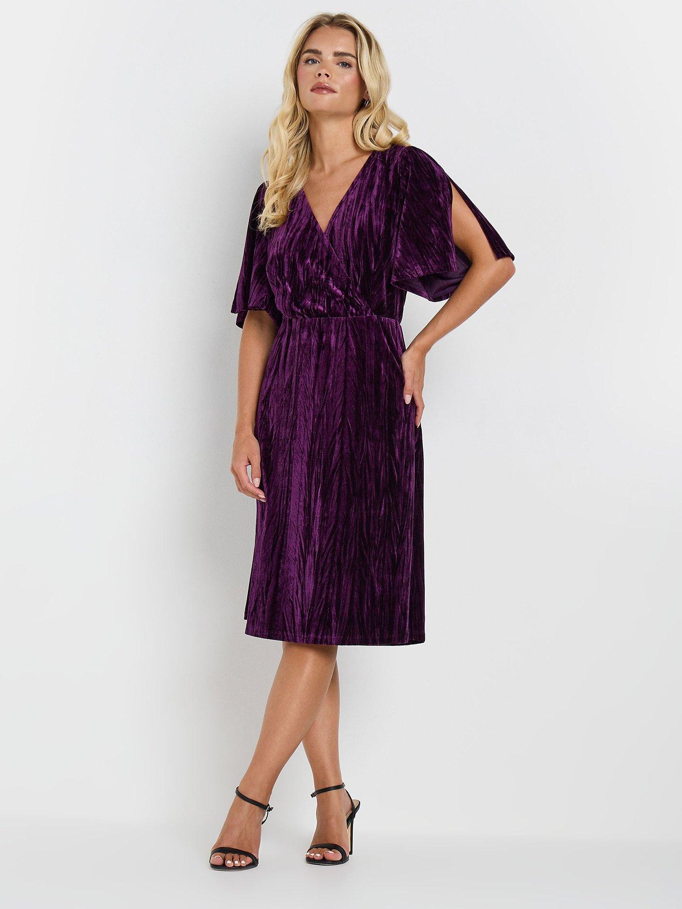 mco-petite-crushed-velvet-wrap-dress-purple