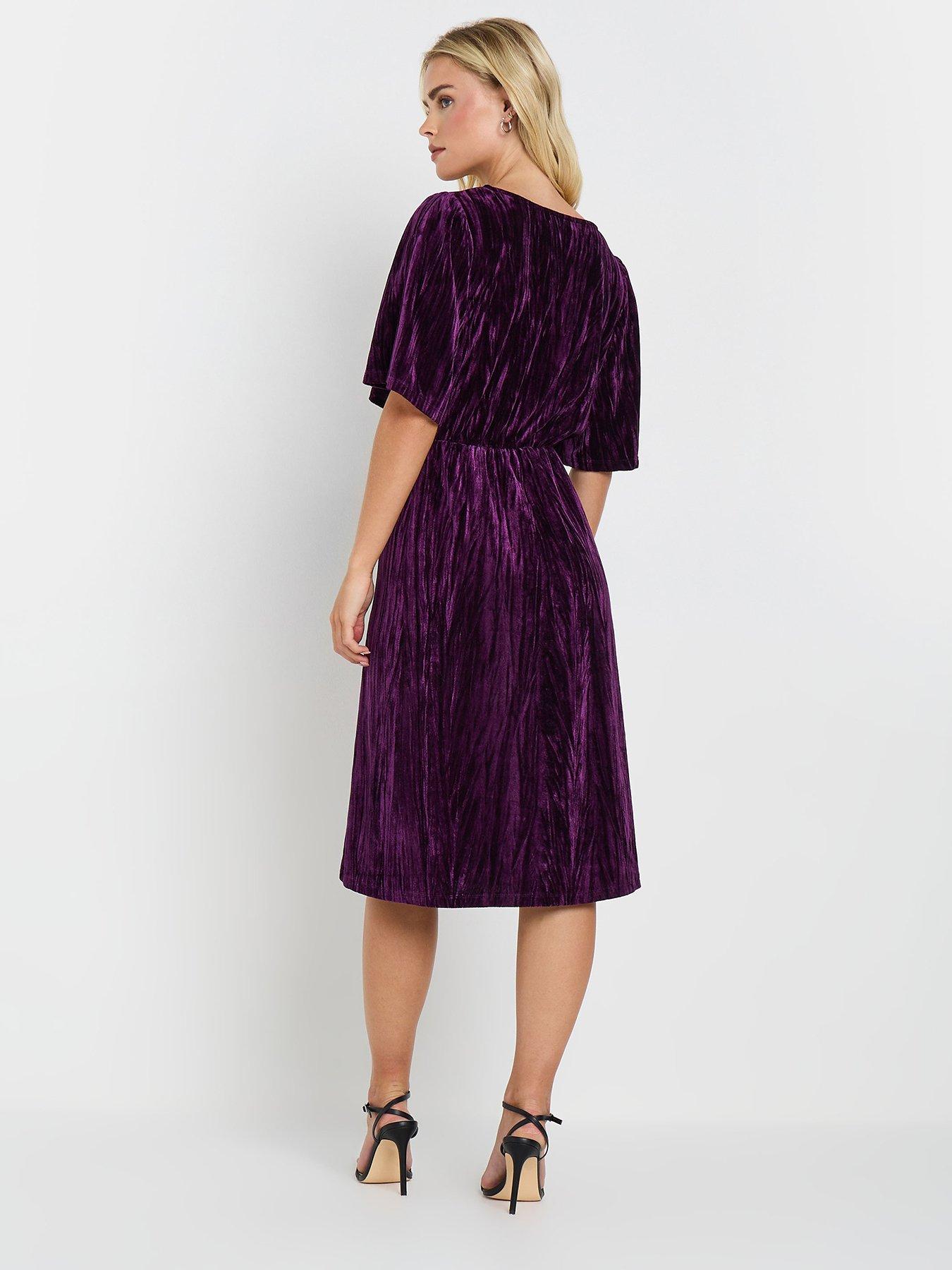 mco-petite-crushed-velvet-wrap-dress-purplestillFront