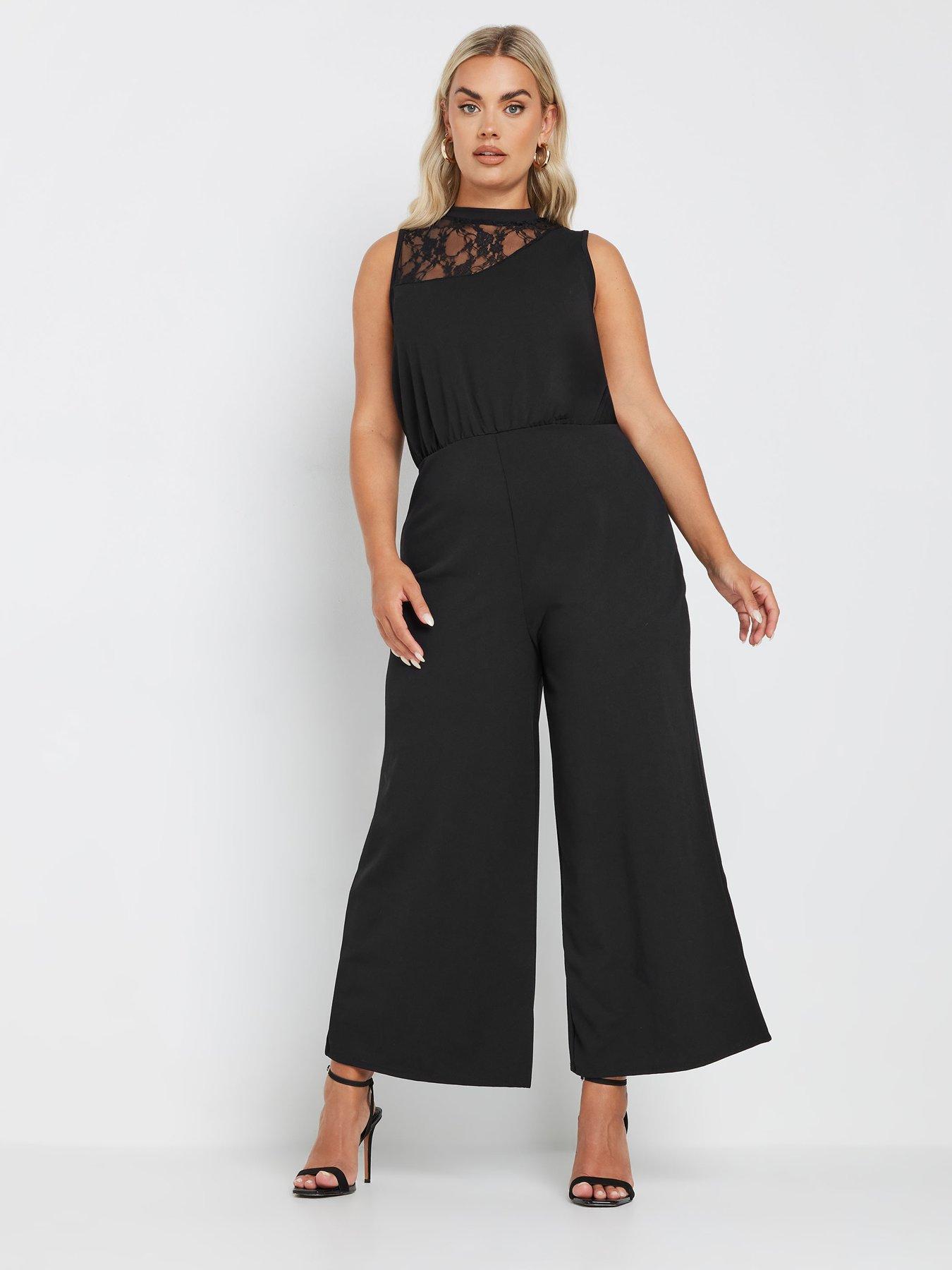 yours-curve-lace-detail-jumpsuit-black