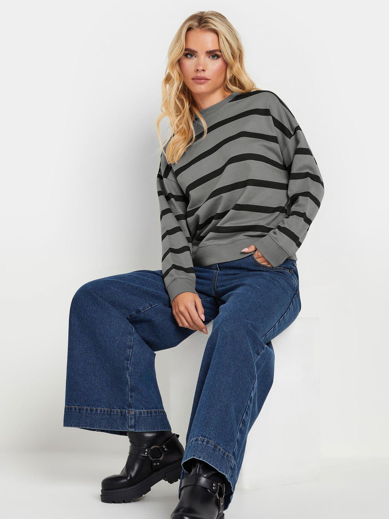 pixiegirl-petite-stripe-crew-neck-sweatshirt-grey