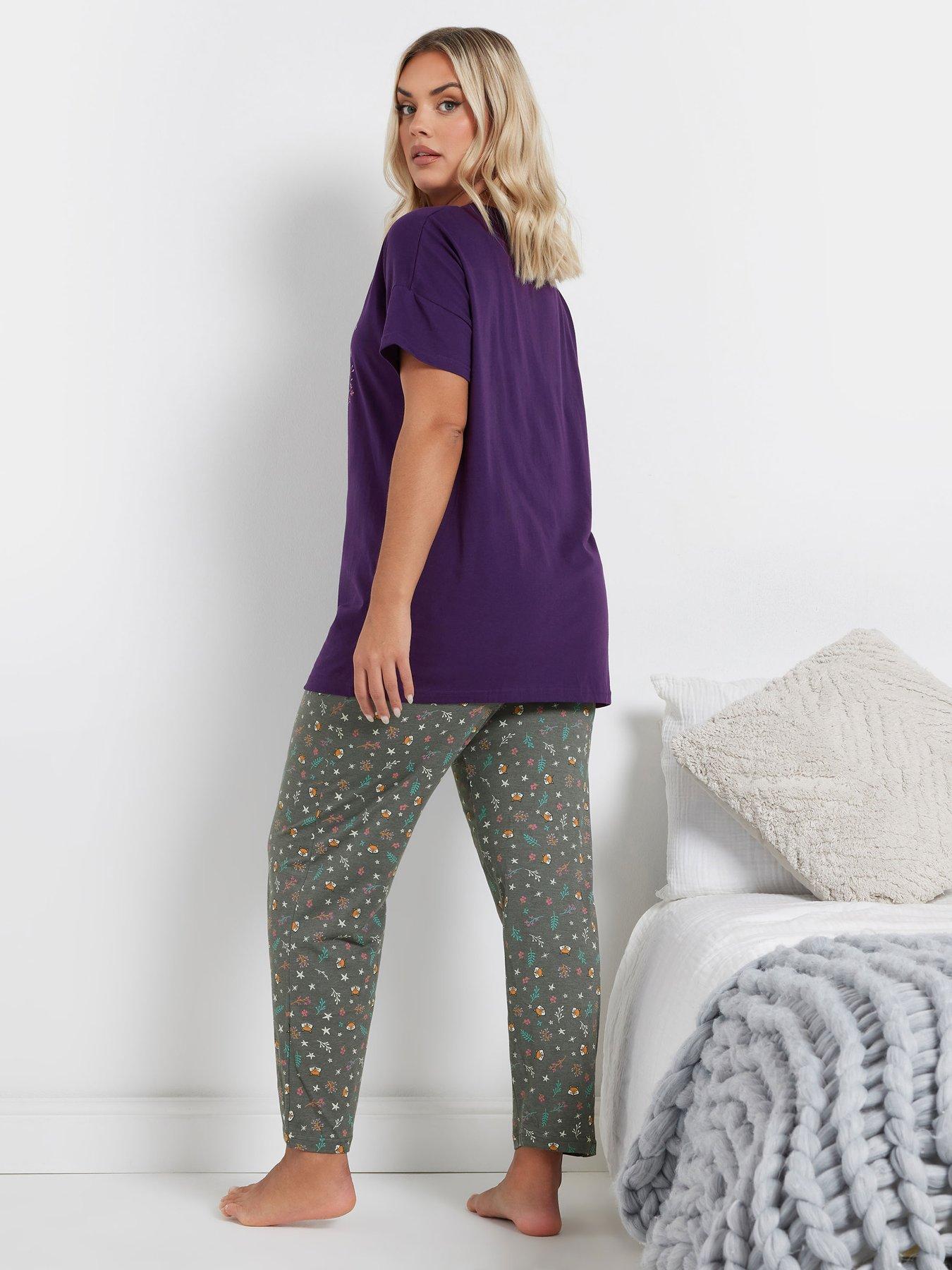 yours-curve-goodnight-short-sleeve-wide-leg-pj-set-purplestillFront