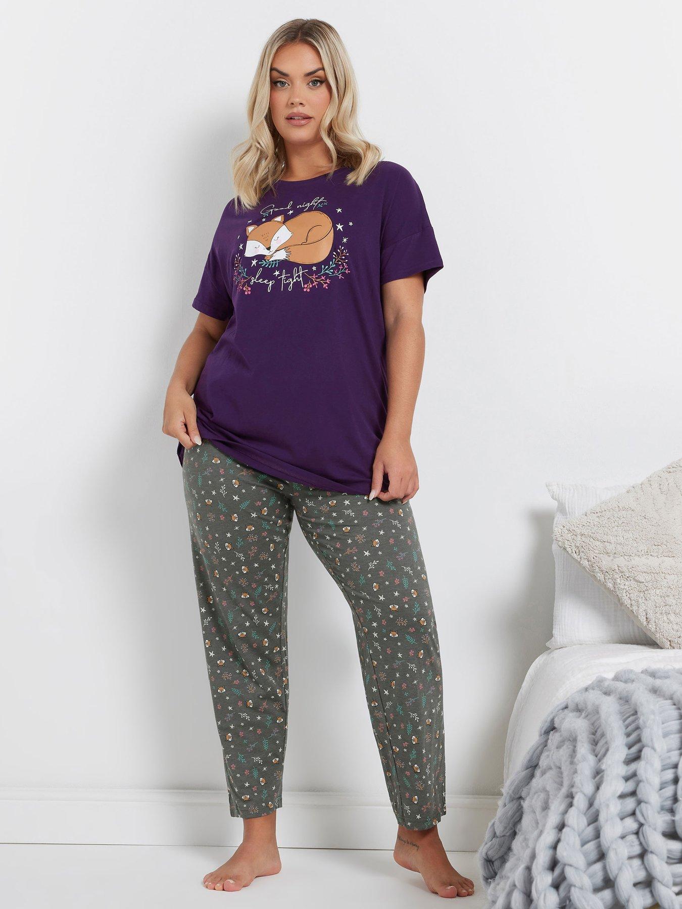 yours-curve-goodnight-short-sleeve-wide-leg-pj-set-purpleback