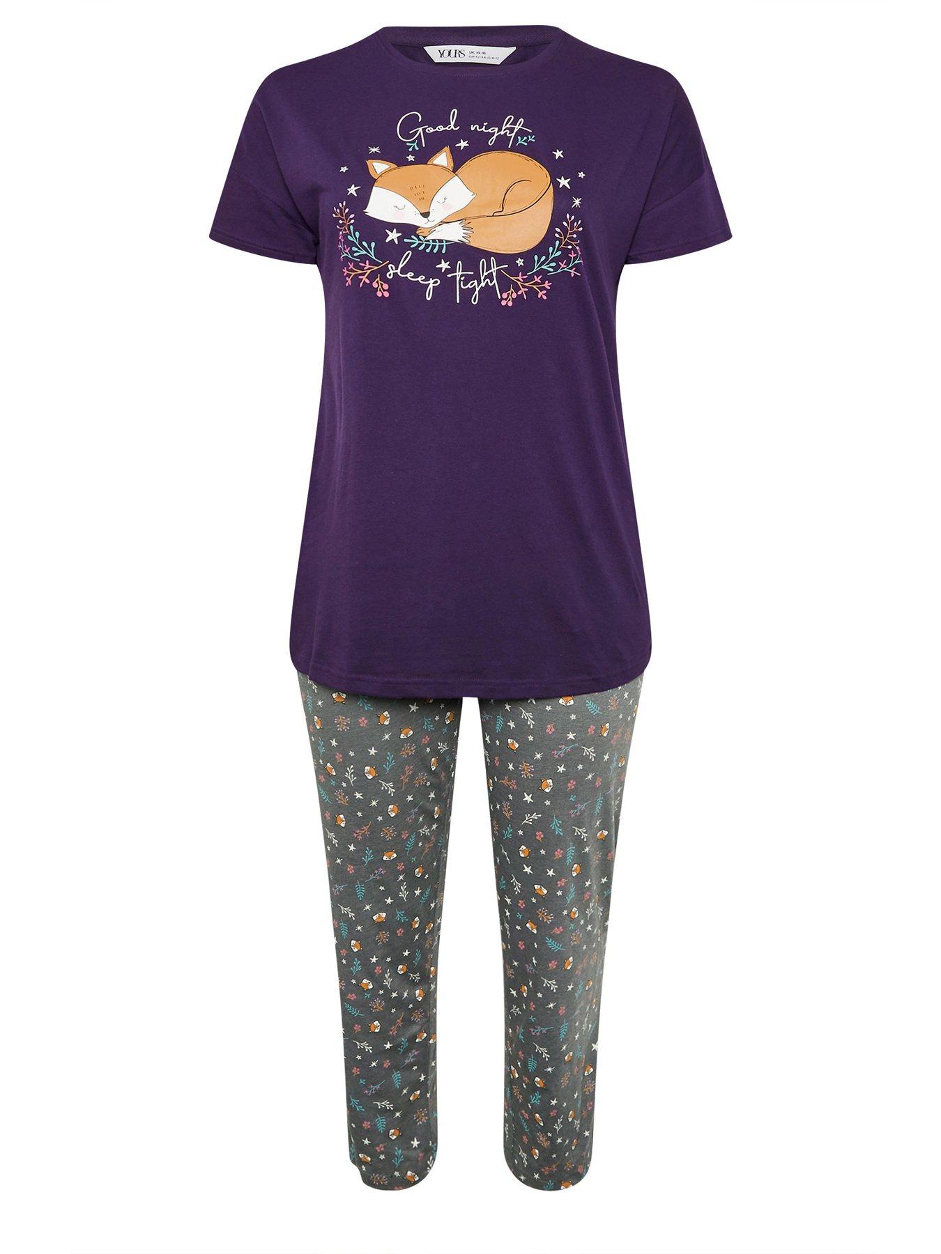 yours-curve-goodnight-short-sleeve-wide-leg-pj-set-purpledetail