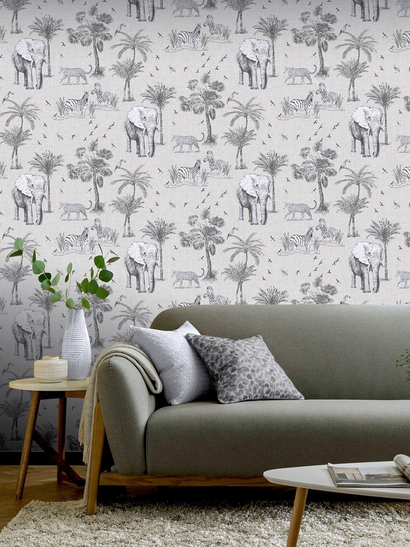 Image of ARTHOUSE Safari Lagoon Grey Wallpaper
