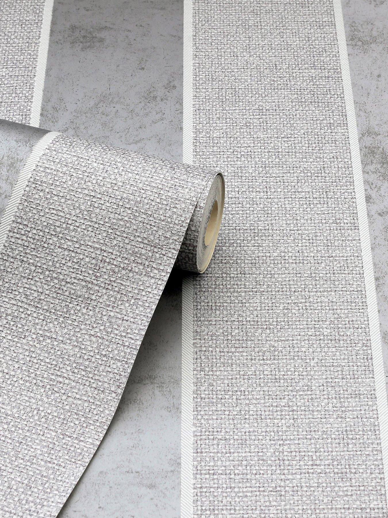 Image 3 of 6 of ARTHOUSE Calico Stripe Grey Wallpaper