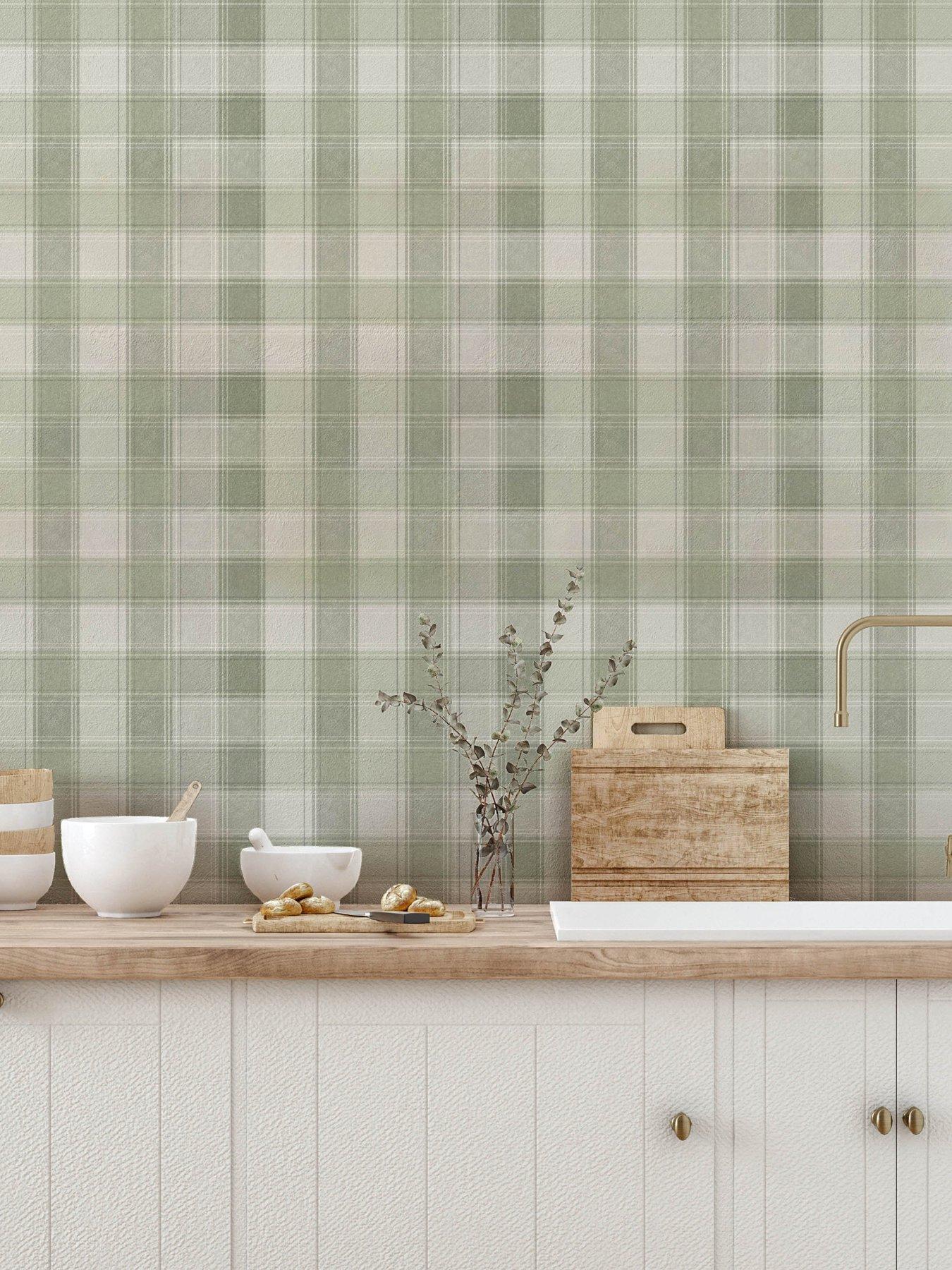 undefined Country Check Sage Wallpaper