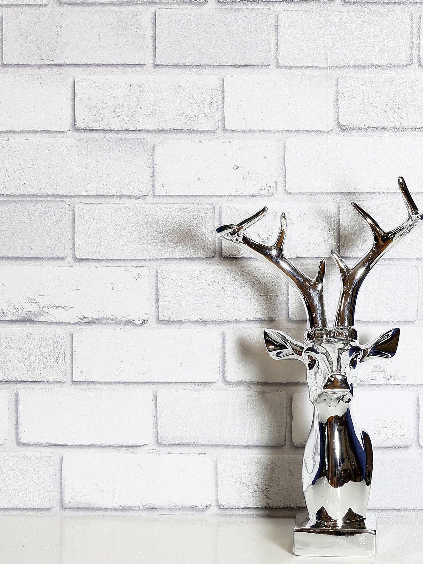 Image 4 of 7 of ARTHOUSE Diamond White Brick Wallpaper