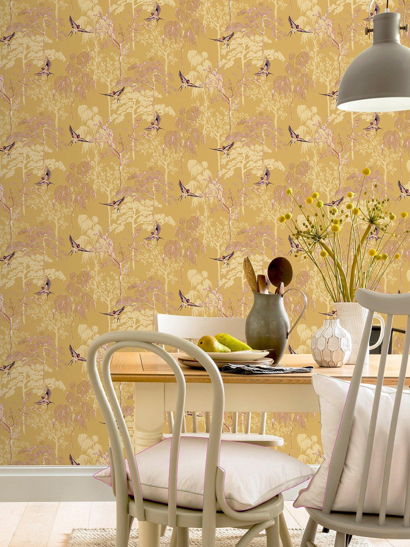 arthouse-japanese-garden-ochre-wallpaper