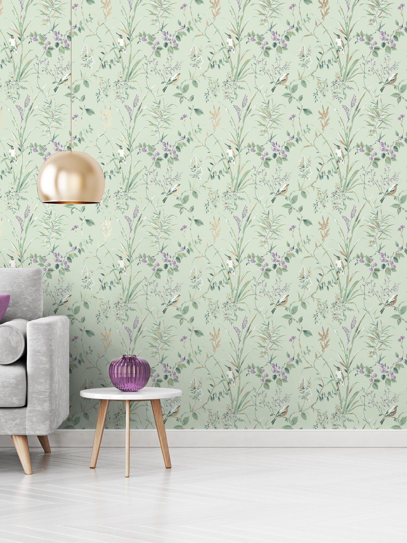 fine-decor-crown-mariko-floral-mint-plum-wallpaper