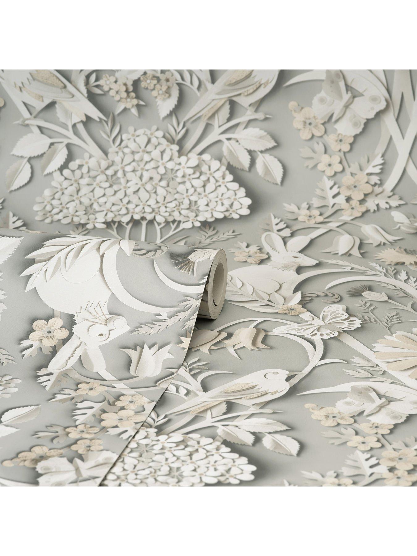 Image 2 of 5 of Fine Decor Fine Decor Woodland Soft Grey Wallpaper