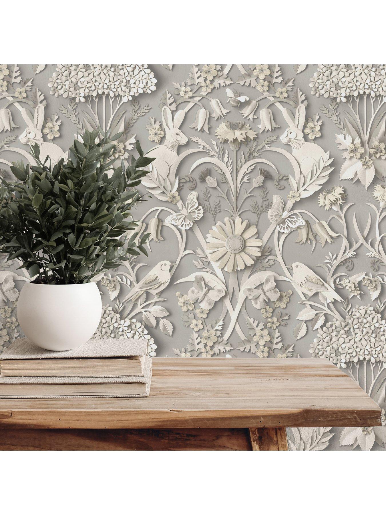 Image 5 of 5 of Fine Decor Fine Decor Woodland Soft Grey Wallpaper