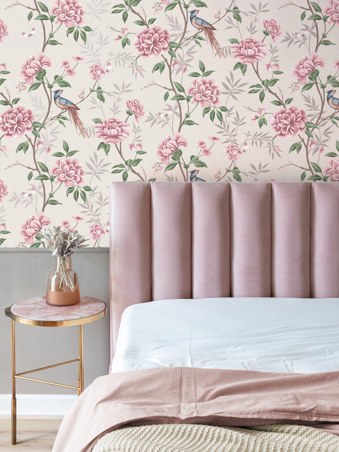 undefined Crown Akina Floral Natural Wallpaper