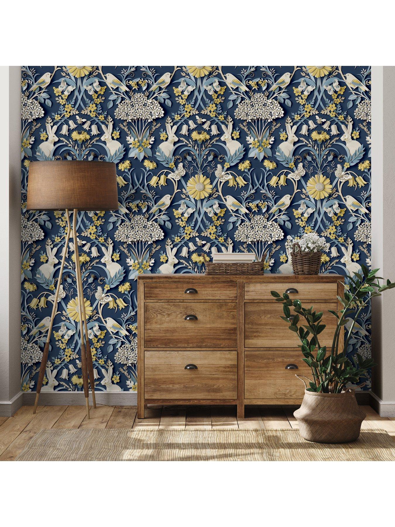 Image 5 of 5 of Fine Decor Fine Decor Woodland Navy Wallpaper