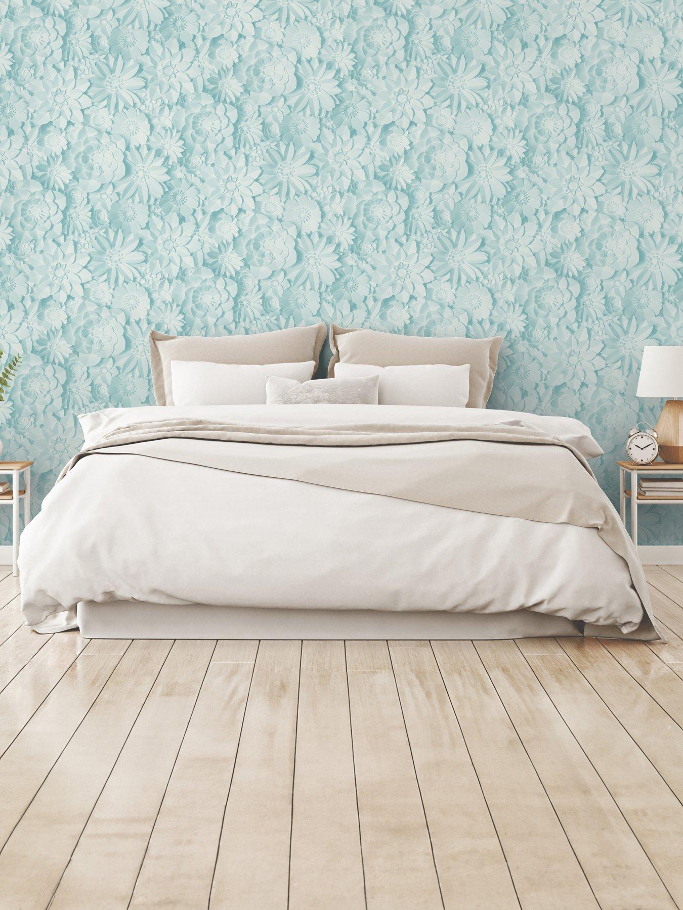 undefined Fine Decor Dimensions Floral Teal Wallpaper