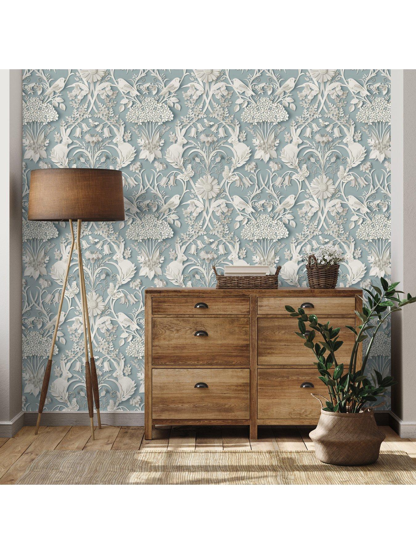 Image 4 of 5 of Fine Decor Fine Decor Woodland Blue Wallpaper