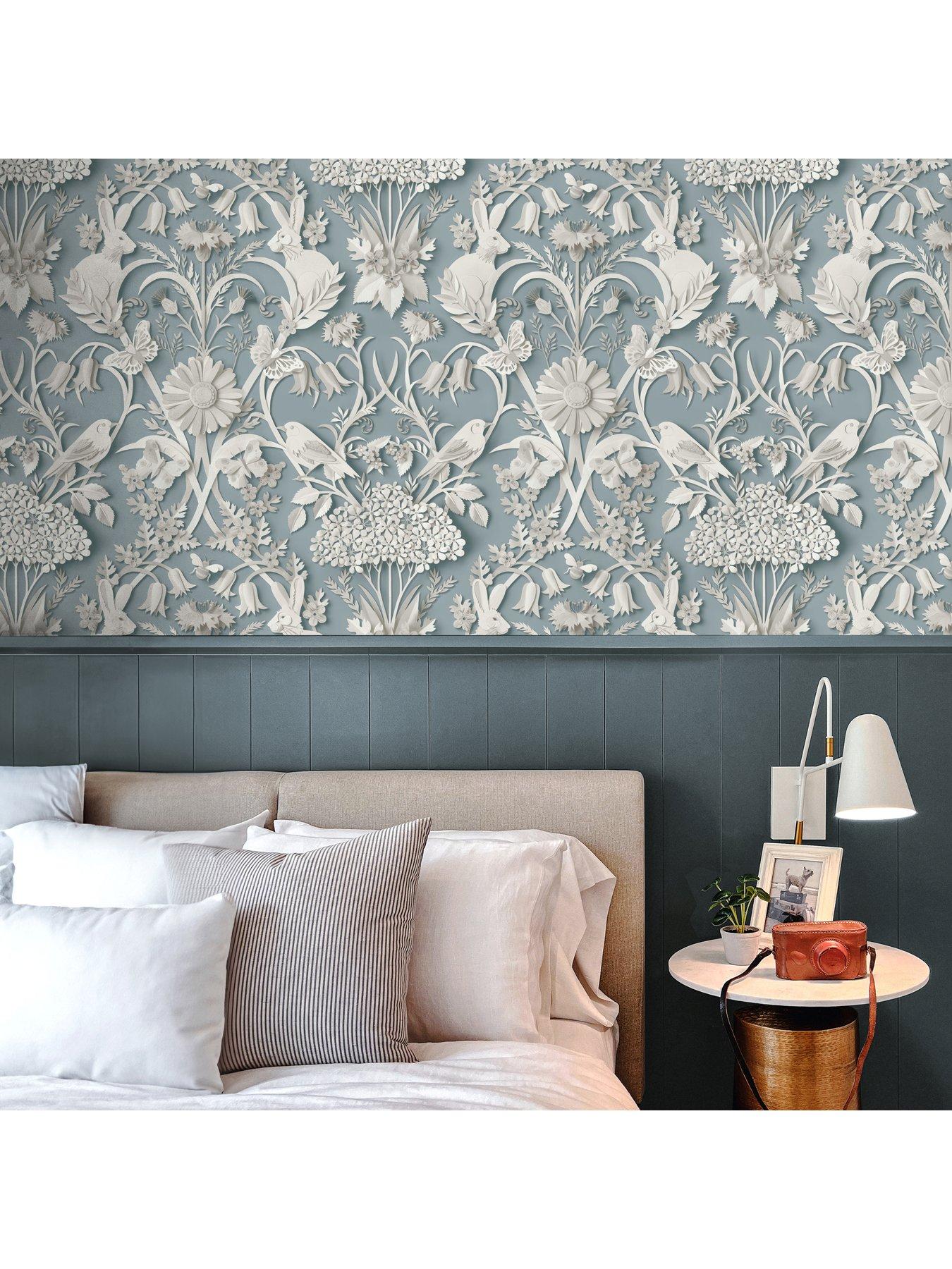Image 5 of 5 of Fine Decor Fine Decor Woodland Blue Wallpaper