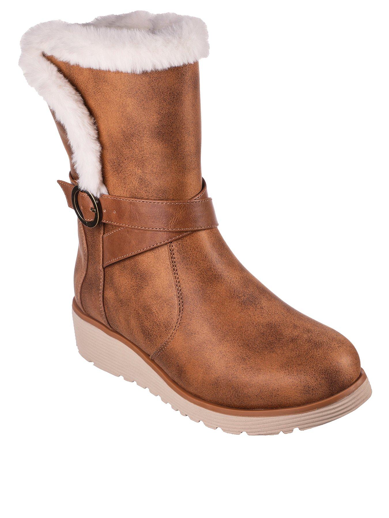 skechers-keepsakes-wedge-boots-brownstillFront