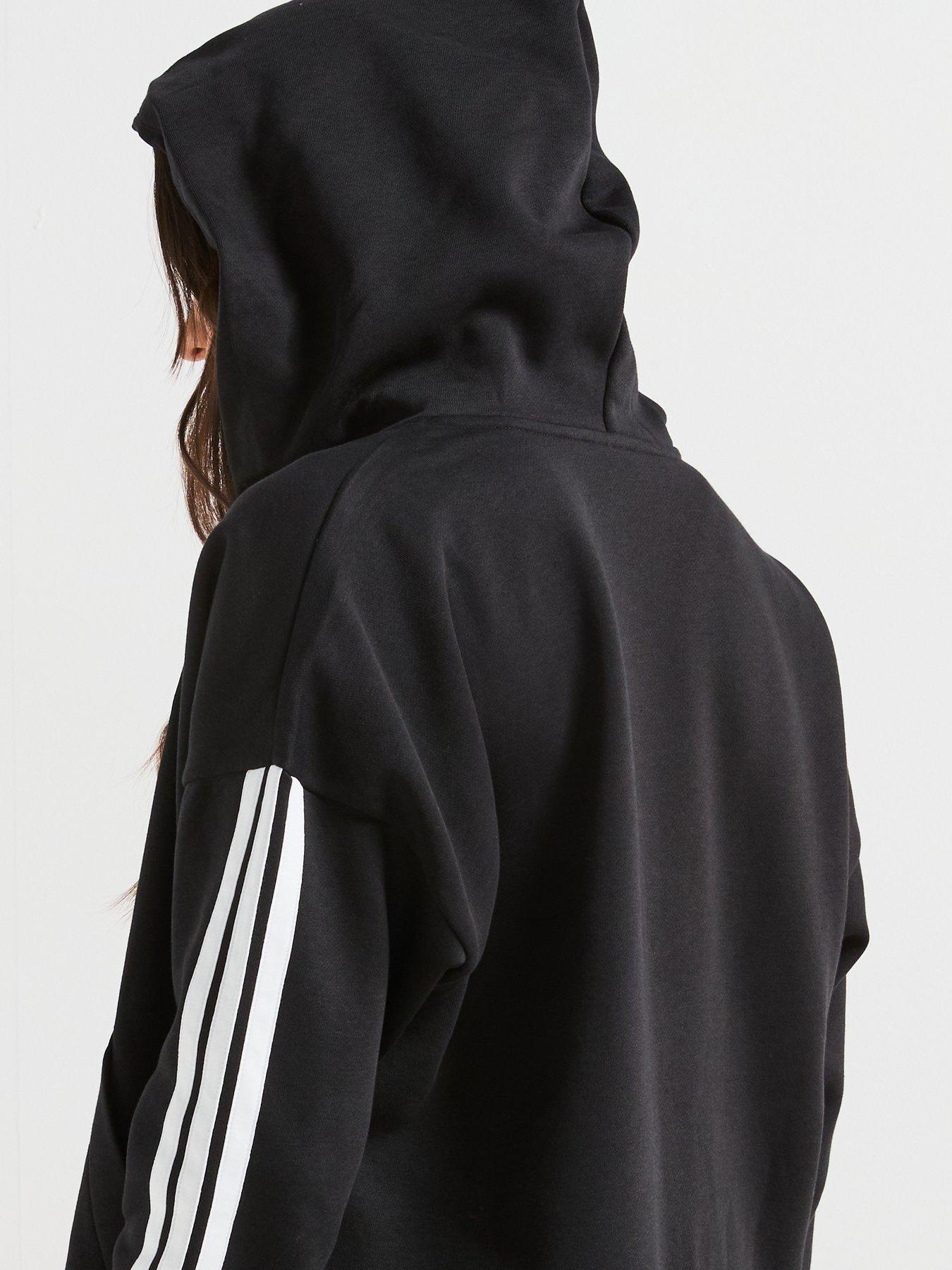 adidas-sportswear-womens-essentials-3-stripes-full-zip-fleece-hoodie-blackoutfit