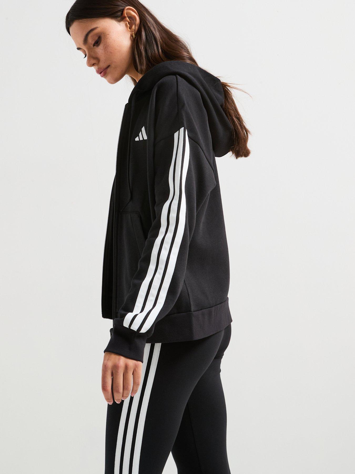 adidas-sportswear-womens-essentials-3-stripes-full-zip-fleece-hoodie-blackdetail