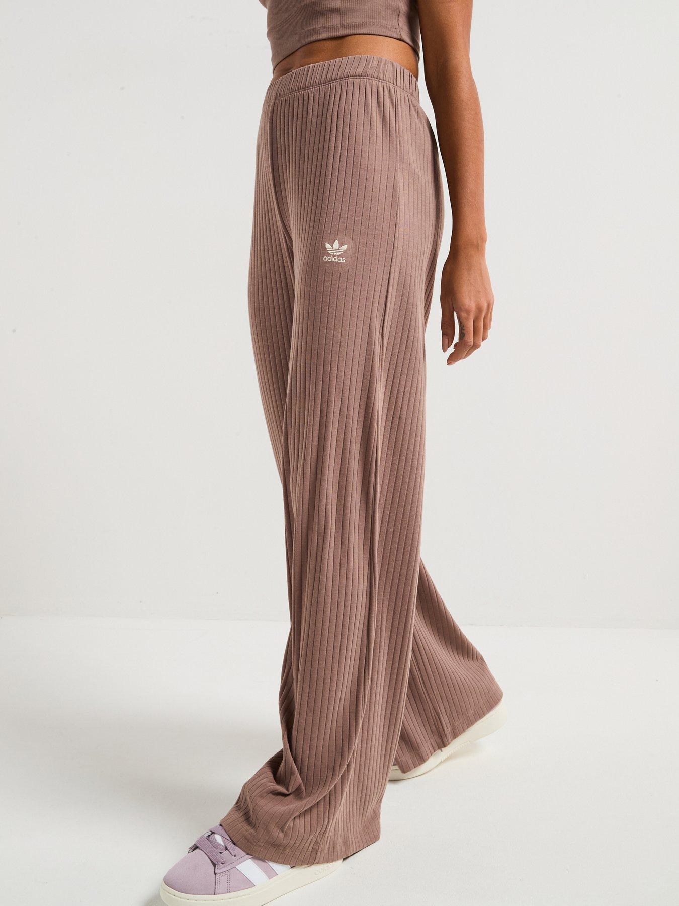 adidas Originals Womens Essentials Wide Rib Pants - Brown