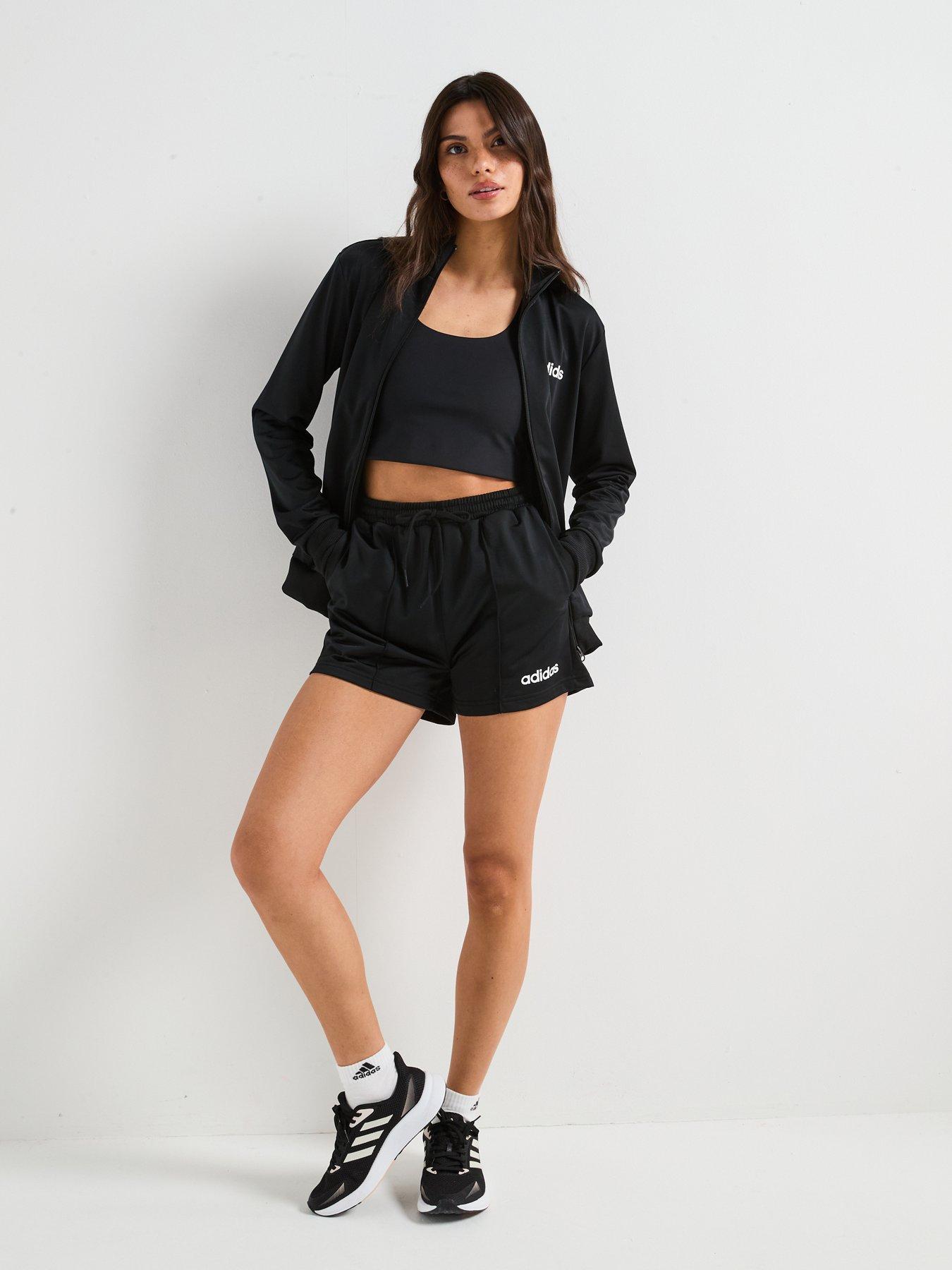 Image 3 of 6 of adidas Sportswear Womens Essentials Linear Shorts Set - Black