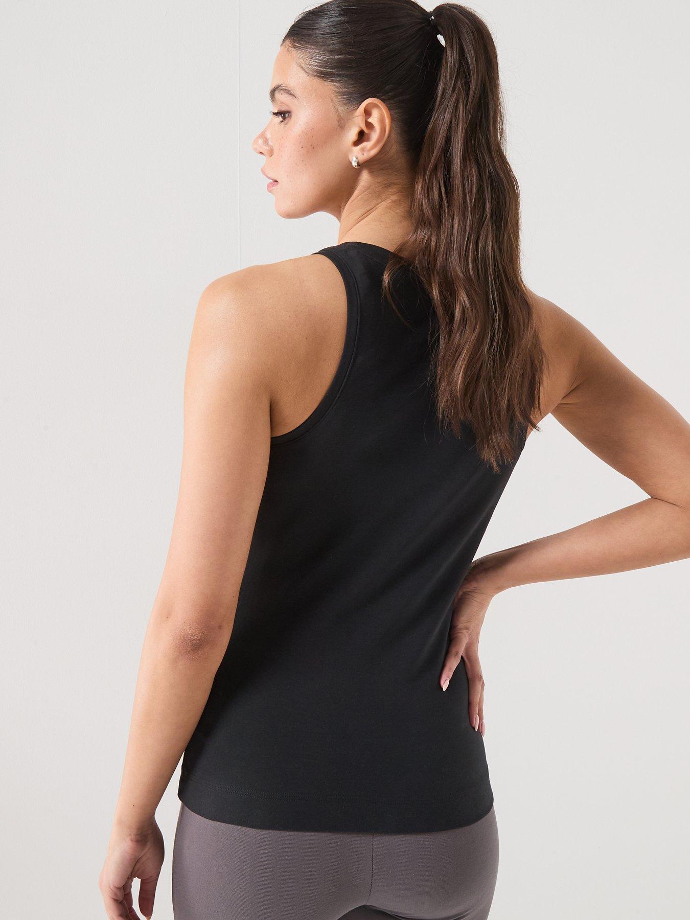 Image 2 of 5 of adidas Sportswear Women's Essentials Linear Slim Cotton Tank Top - Black/White