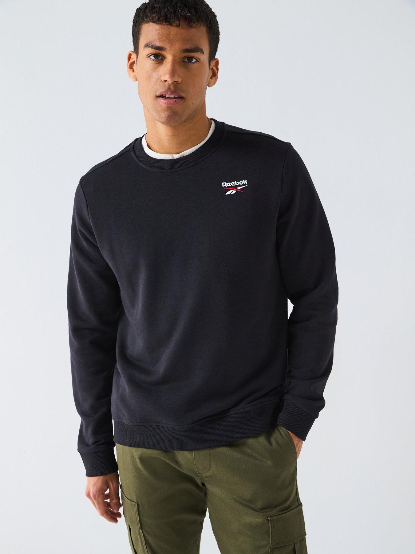 Image 1 of 5 of Reebok Mens Identity Small Logo Crewneck Sweater - Black