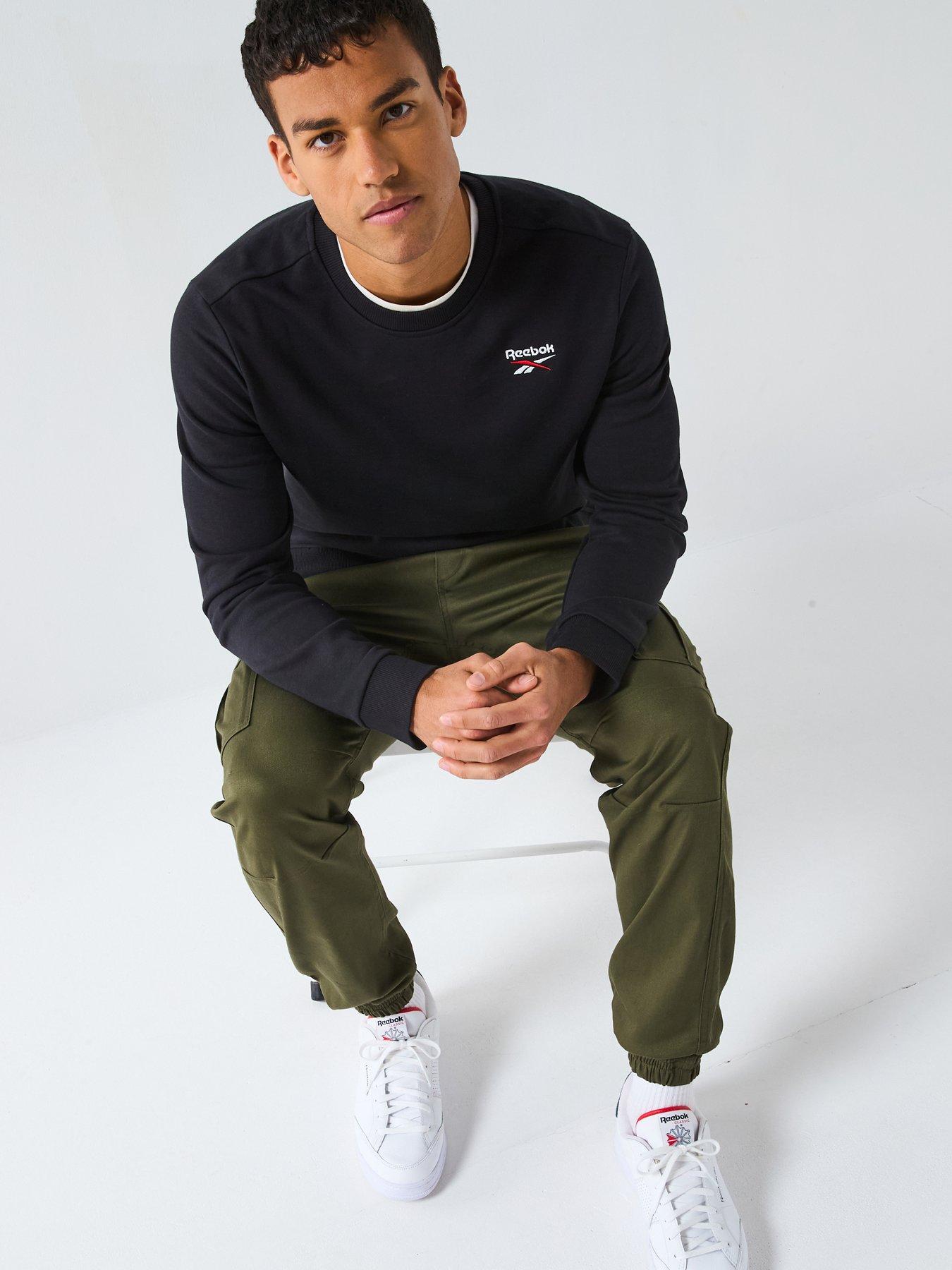 Image 5 of 5 of Reebok Mens Identity Small Logo Crewneck Sweater - Black