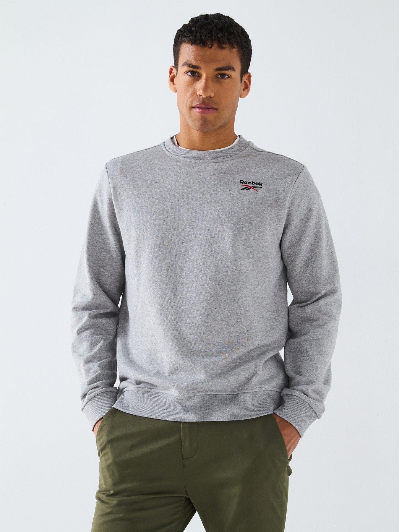 Image 1 of 4 of Reebok Mens Identity Small Logo Crewneck Sweater - Grey