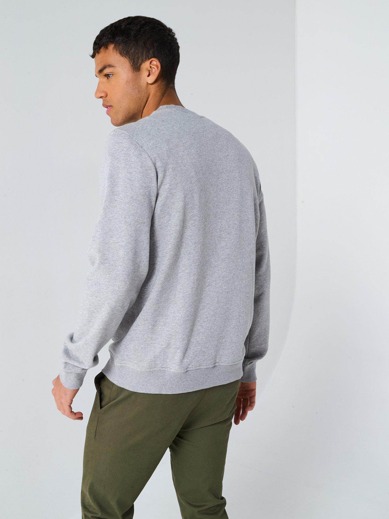 reebok-mens-identity-small-logo-crewneck-sweater-greystillFront