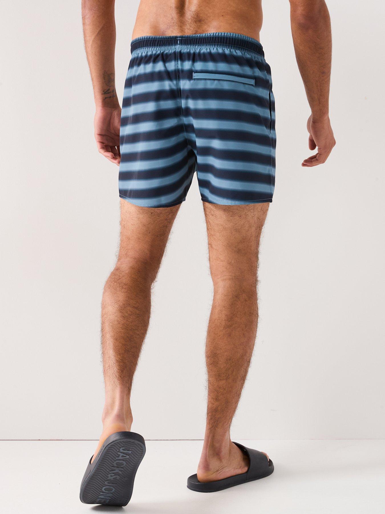 lacoste-short-stripe-print-swim-trunks-bluestillFront