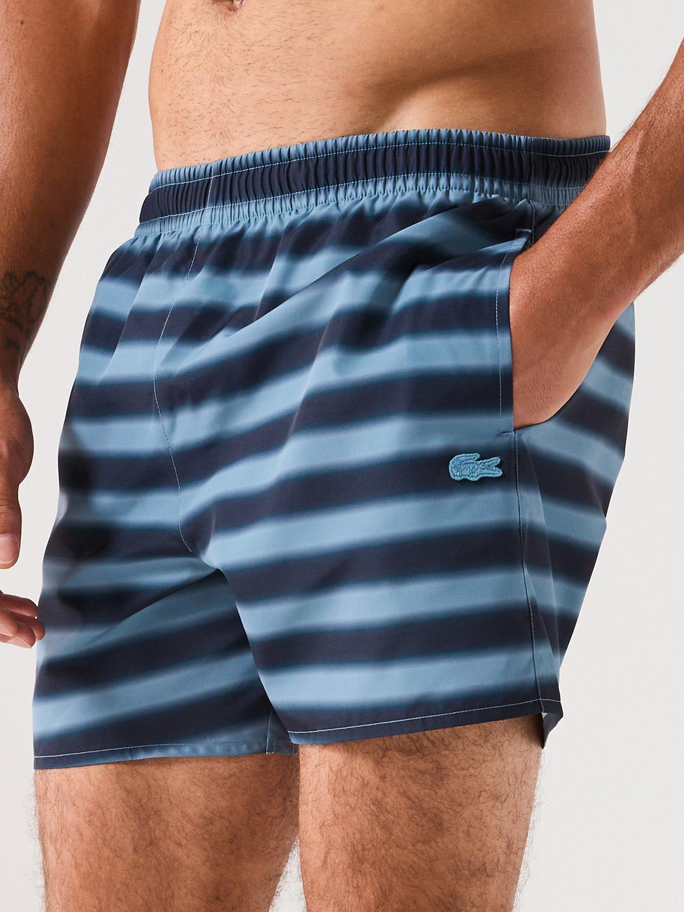 lacoste-short-stripe-print-swim-trunks-blueoutfit