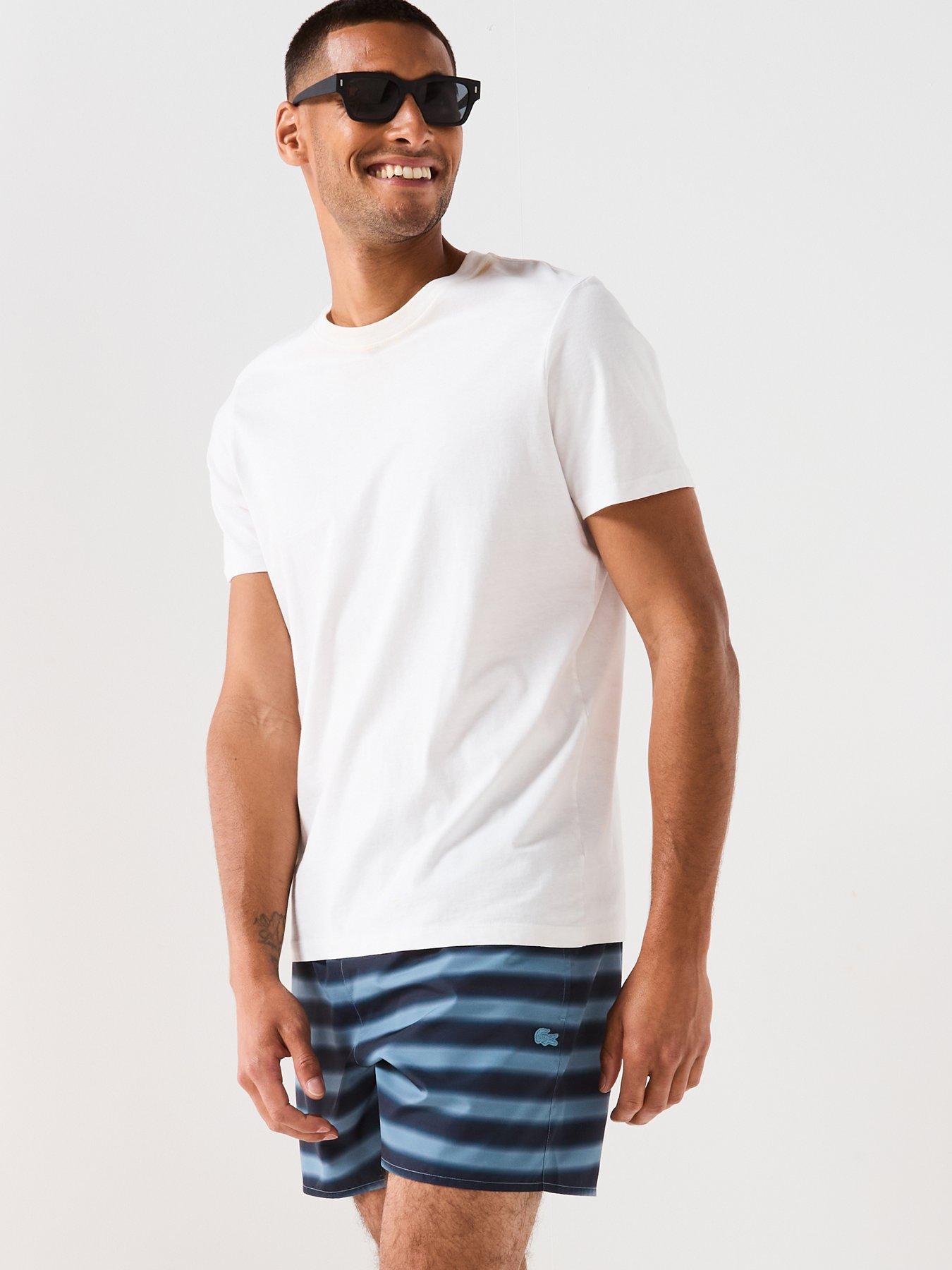 lacoste-short-stripe-print-swim-trunks-bluedetail