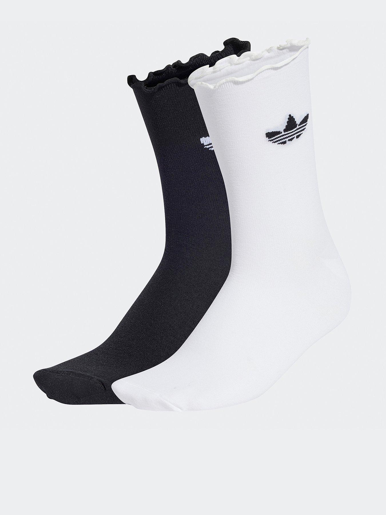 Image 1 of 4 of adidas Originals Womens Ruffle Socks 2 Pairs - White