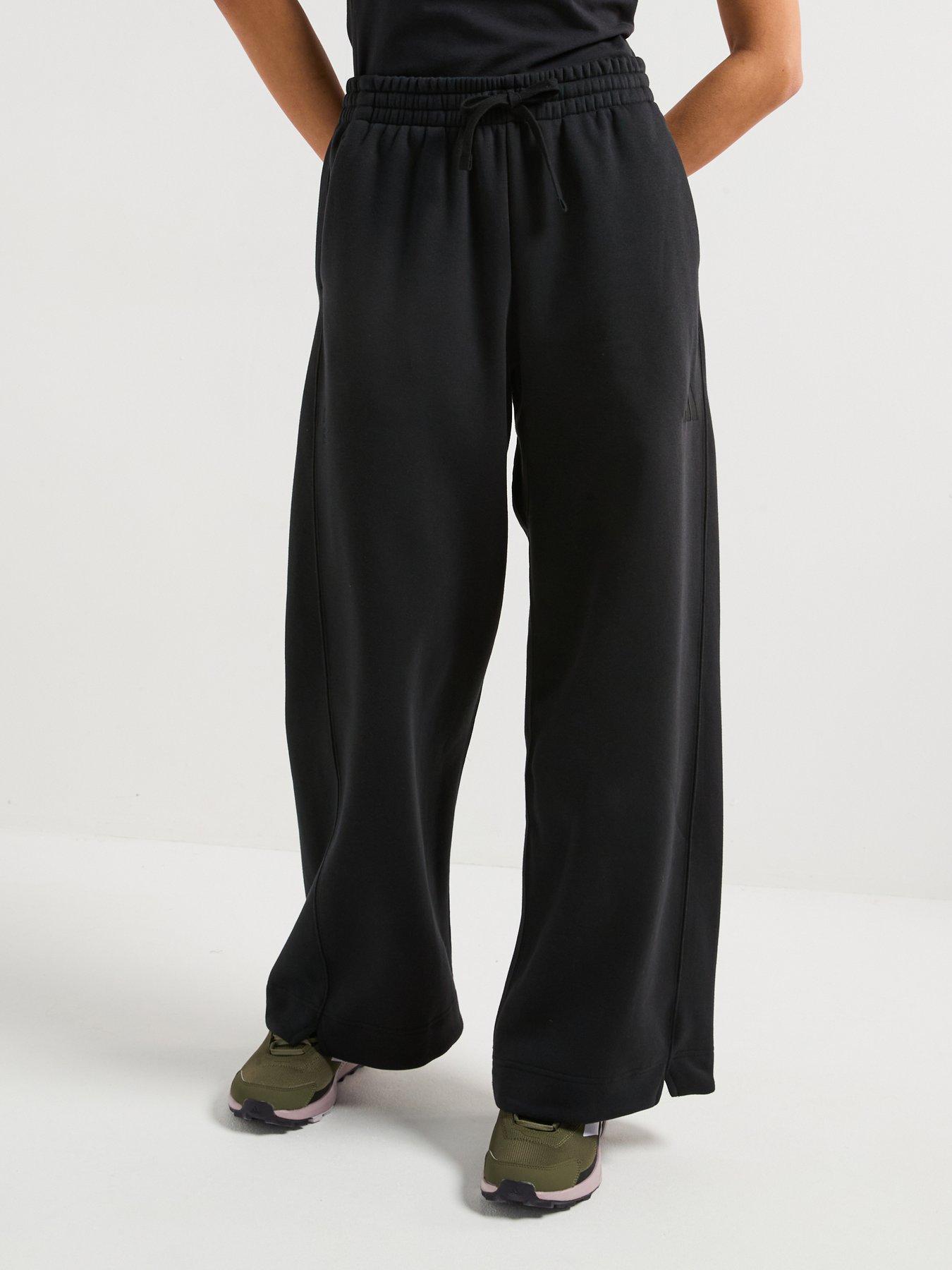 adidas Sportswear Women's All SZN Fleece Wide-Leg Pants - Black