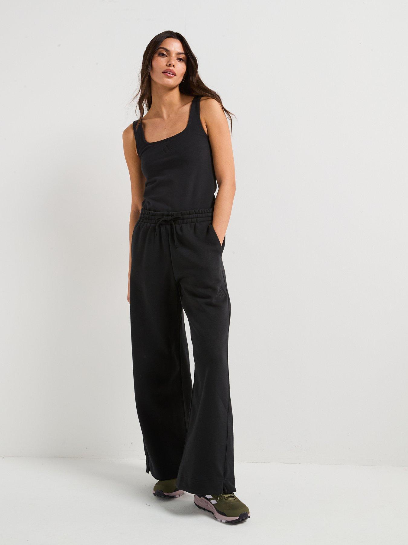 Image 3 of 6 of adidas Sportswear Women's All SZN Fleece Wide-Leg Pants - Black