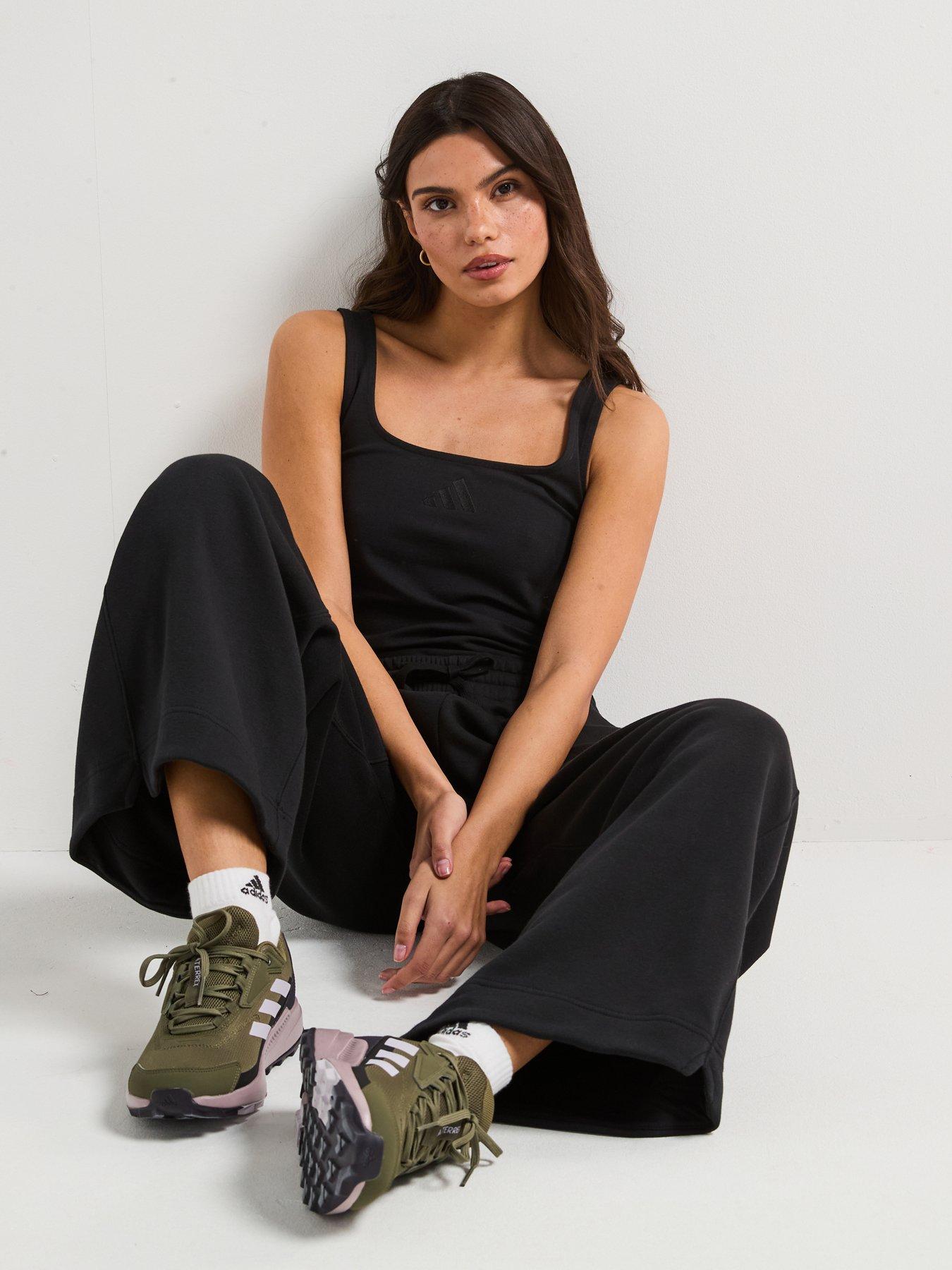 Image 6 of 6 of adidas Sportswear Women's All SZN Fleece Wide-Leg Pants - Black