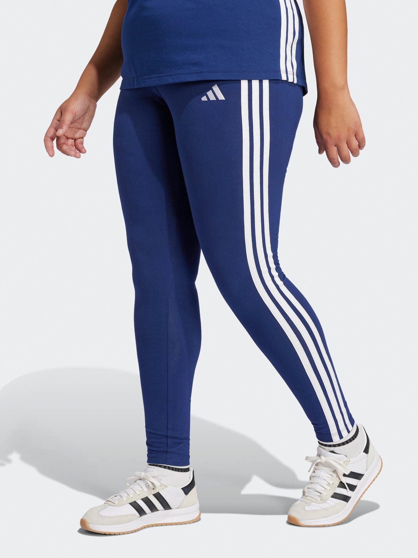 undefined Womens Plus Size Essentials 3-stripes Leggings - Blue