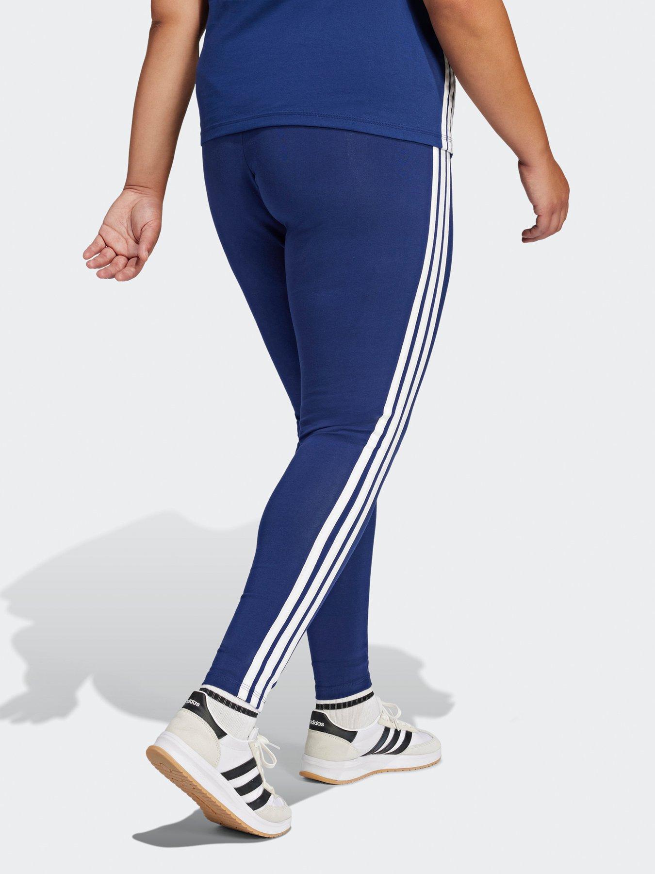 adidas-sportswear-womens-plus-size-essentials-3-stripes-leggings-bluestillFront