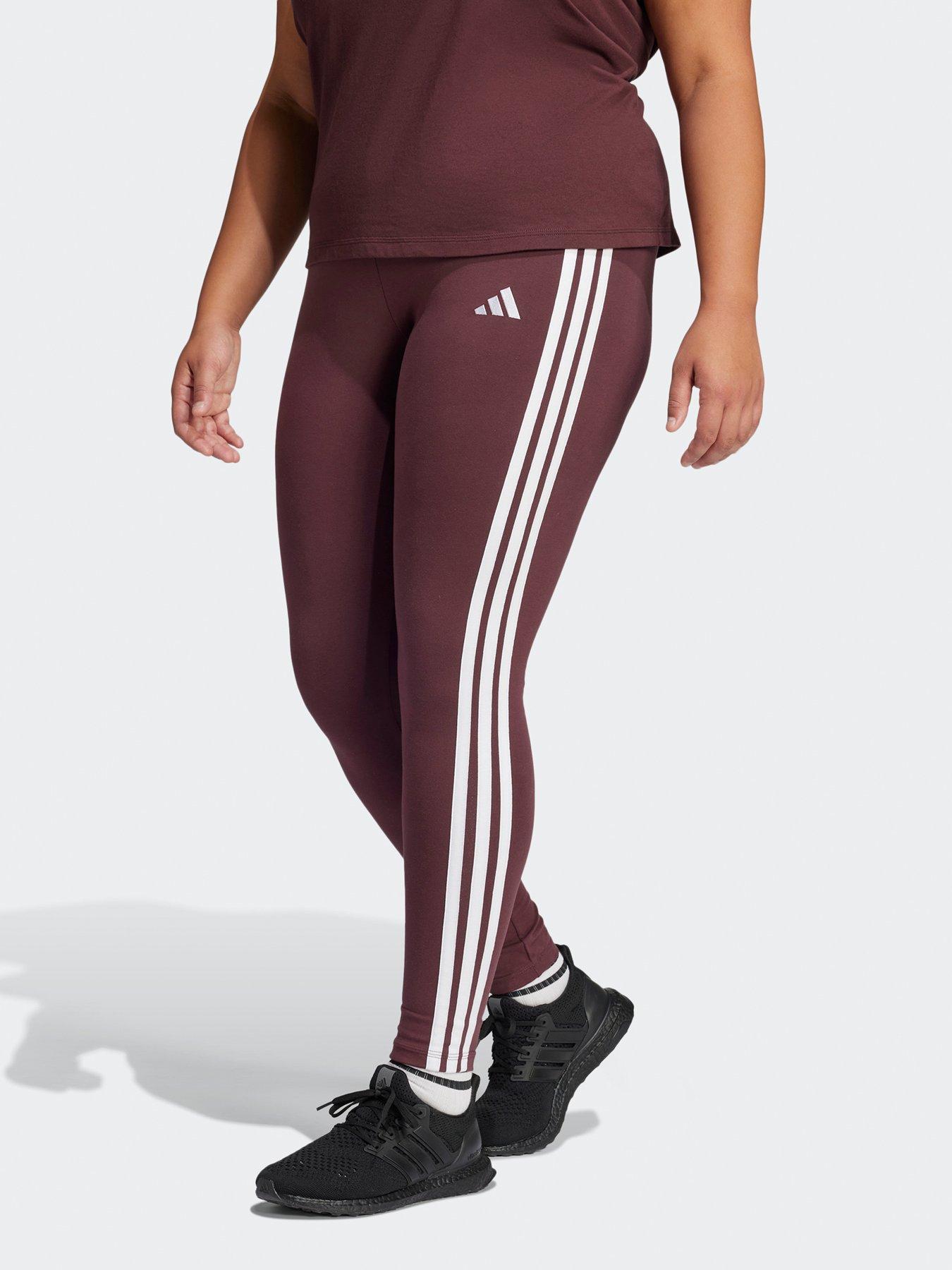 adidas-sportswear-womens-plus-size-essentials-3-stripes-leggings-redfront