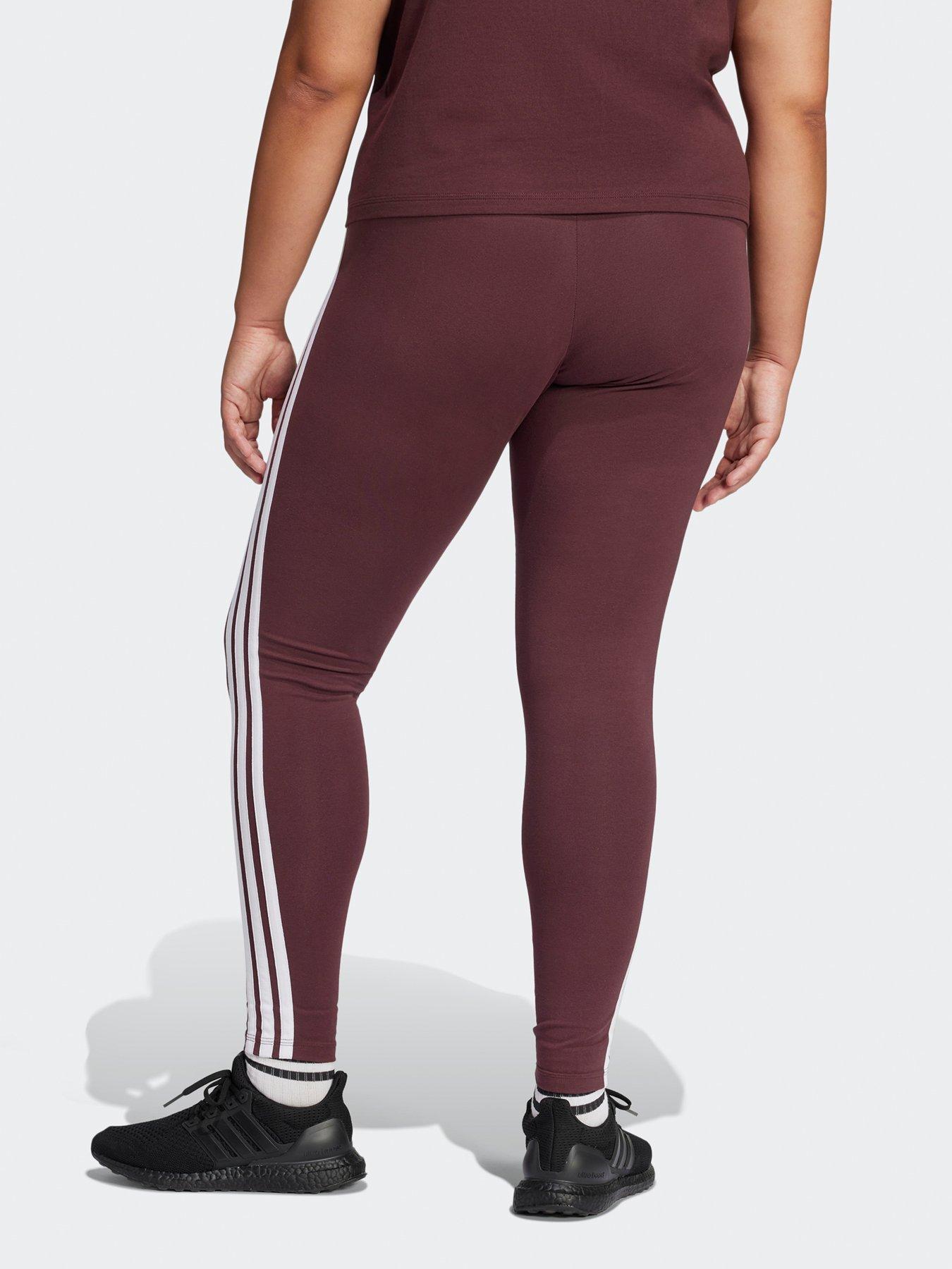 adidas-sportswear-womens-plus-size-essentials-3-stripes-leggings-redstillFront